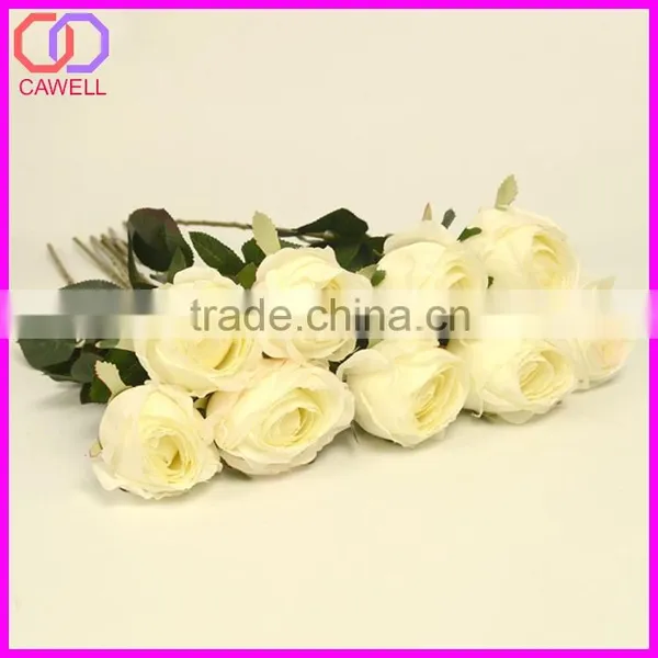 Artificial Silk White Rose Bud