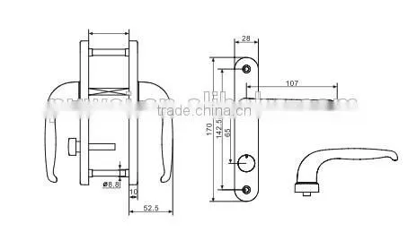 Door Locks and Handles Aluminum Alloy Casement Door Lock Set Lock Door Security Door Handle Lock photo-2