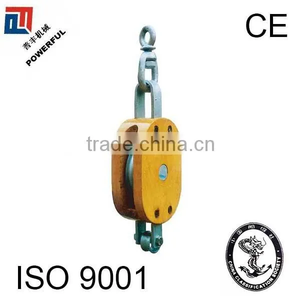 SWIVEL EYE /SWIVEL HOOK REGULAR WOOD PULLEY BLOCK photo-3