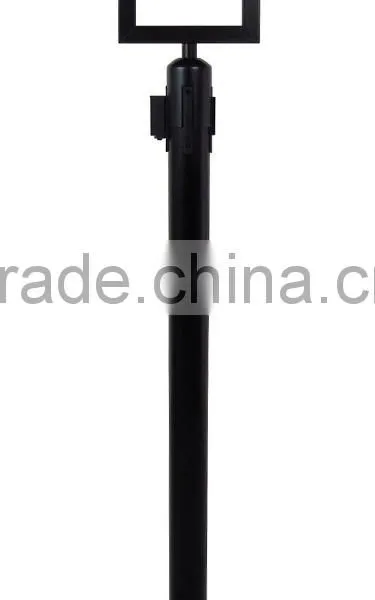 Retractable Stanchion, 6 Posts + Portrait Signframe, 36" Ht, 78" Black Belt photo-2