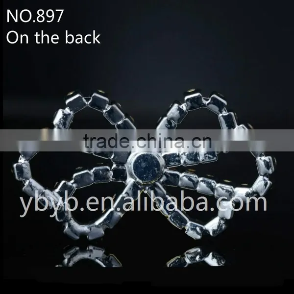 Hot ! Small Rhinestone Ribbon Button For Wedding Invitation-897 photo-3