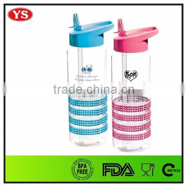Translucent 750 ml Straw Plastic Water Bottles With Colorful Cap photo-2