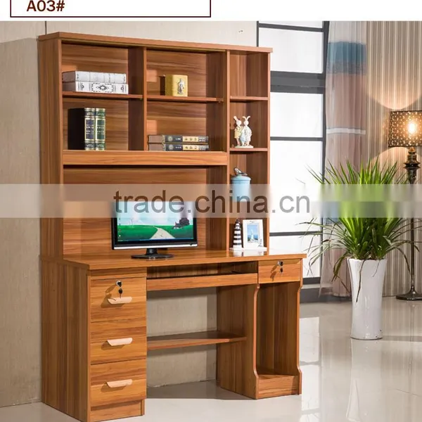 Panel Furniture Computer Desk With Bookshelf photo-4