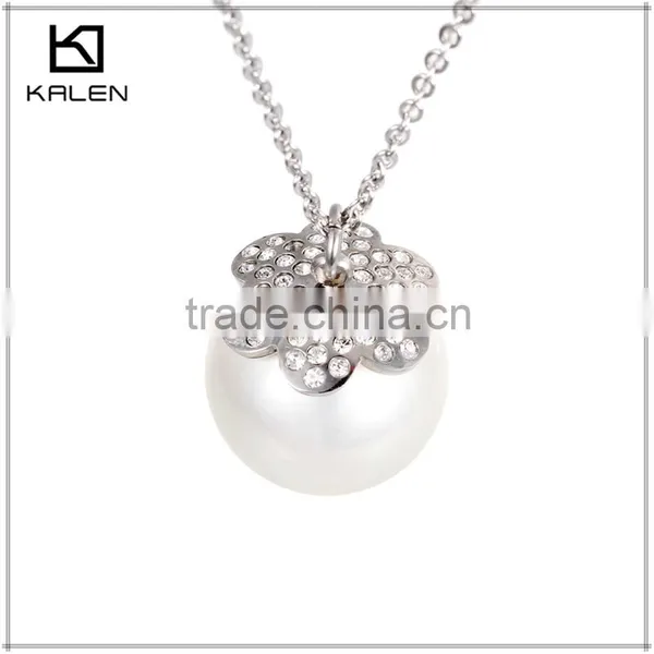 Vogue Big Pearl, Flower With Fake Diamond Design Jewelry From China KALEN JEWELRY photo-2