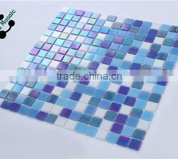 SMH20 Blue Mix Square Mosaic Pattern Glass Mosaic Swimming Pool Bottom Tiles photo-4