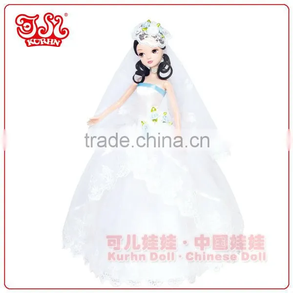 Fashion Chinese Bride Doll Wedding Dress Gift