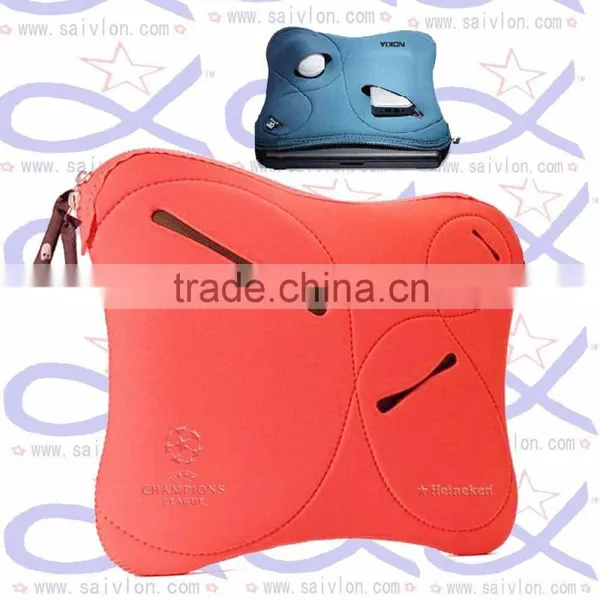 Stripe Pattern Neoprene Laptop Bag With Binding photo-2