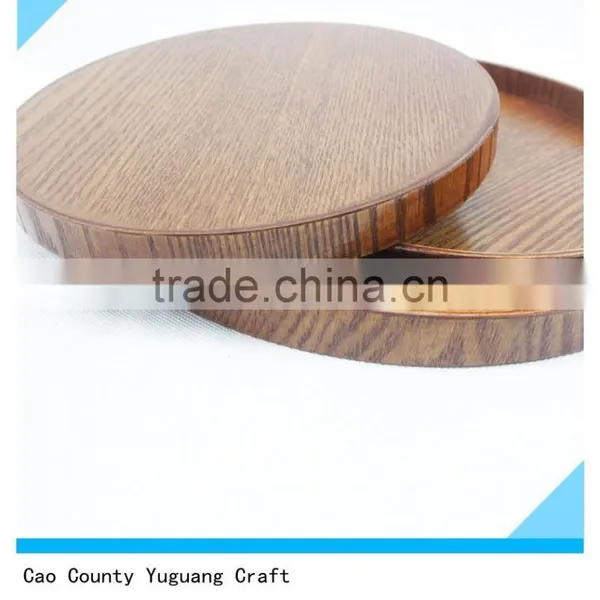 Durable Tradition Round Brown Wood Dinner Plate for Dinner and Restaurant photo-4