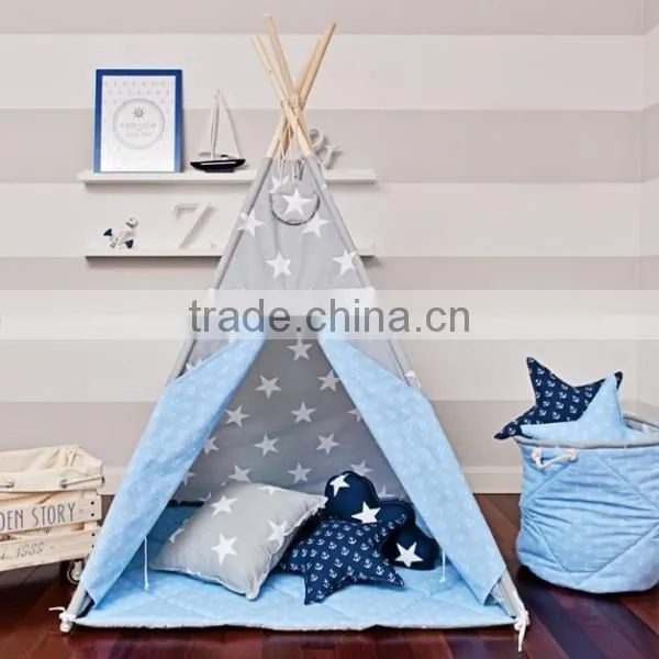 Promotional Wholesale Custom Cotton Canvas Wooden Kids Childrens Play Teepee Tipi Indian Tent photo-3