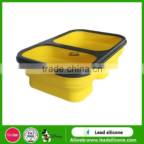 Convenient Collapsible Rectangle Sealed Lunch Box ,Food Grade Silicone Lunch Box photo-4