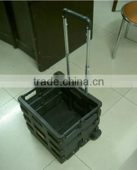 Plastic Folding Shopping Carts With Wheels for Seniors Shopping Trolley photo-3