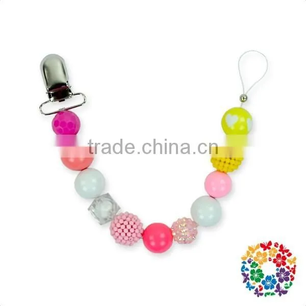 Unisex BPA Free Plastic Beads Pacifier Clip Many Style Baby Pacifier Clip photo-4