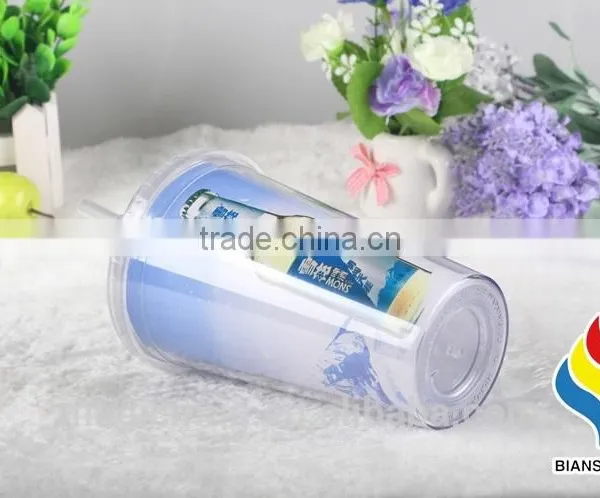 Double Wall pp Plastic Acrylic Insulated Tumbler With Straw and Lid photo-6