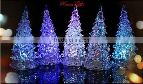 Cheap 2016 New LED 7 Colors Changing Acrylic Christmas Tree Night Light Lamp Home Decor Gift photo-3