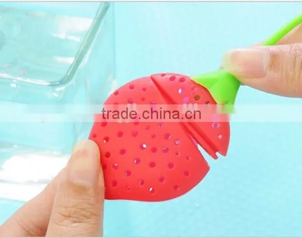 Super Cute Fantastic Strawberry Design Silicone Tea Infuser Strainer Teapot Teacup photo-6