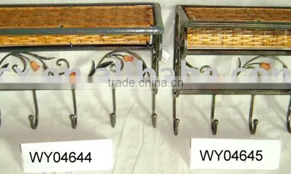 Home Rattan Weaven Metal Storage Holder Shelf & Rack in Bathroom