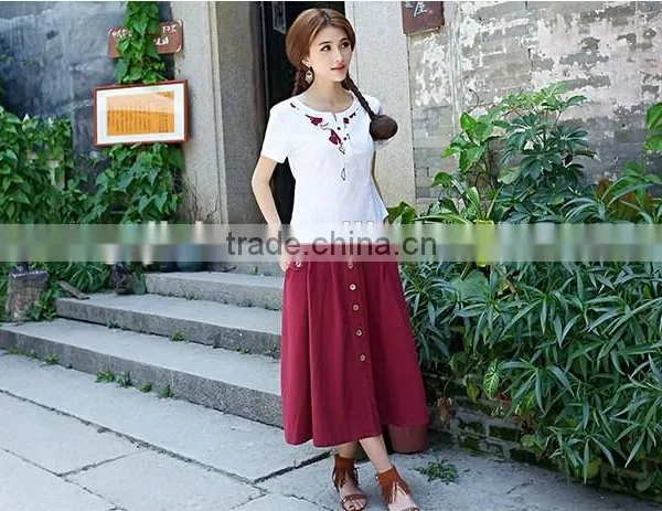 New Arrivals Fashion Women Casual Long Skirts Single-Breasted for Autumn photo-2