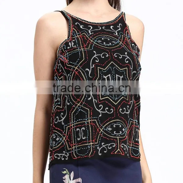 Domin Fashion Beading and Sequin Images of Ladies Casual Tops photo-2