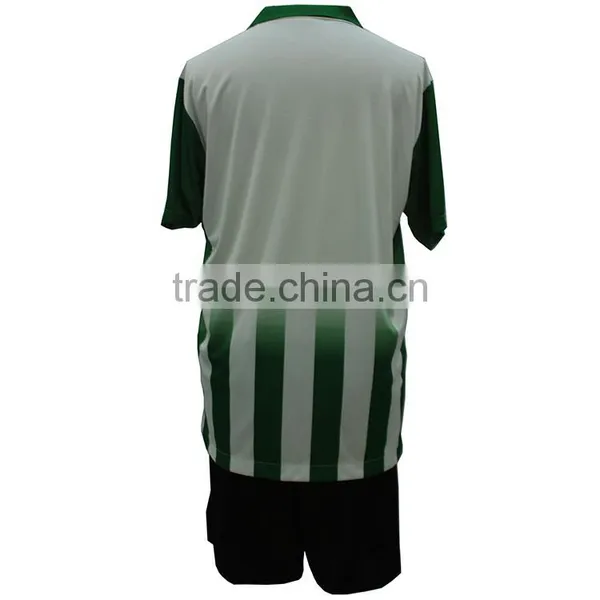Good Selling Dry Fit Green and White Soccer Jersey photo-2