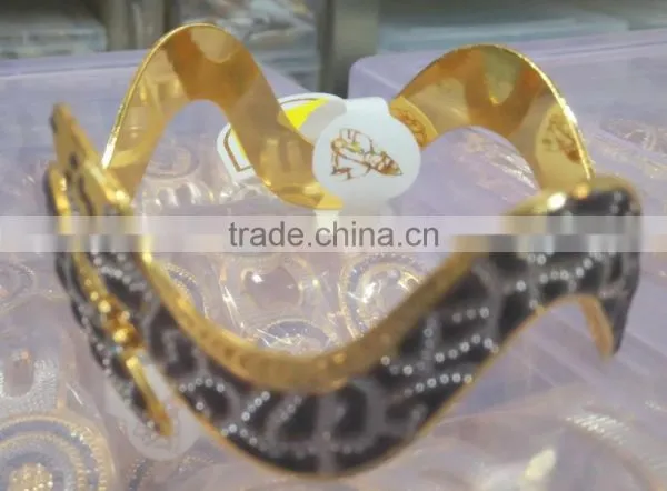 Snake Design Hand Carved 3 Tone Gold Plated BRACELET BANGLE photo-5