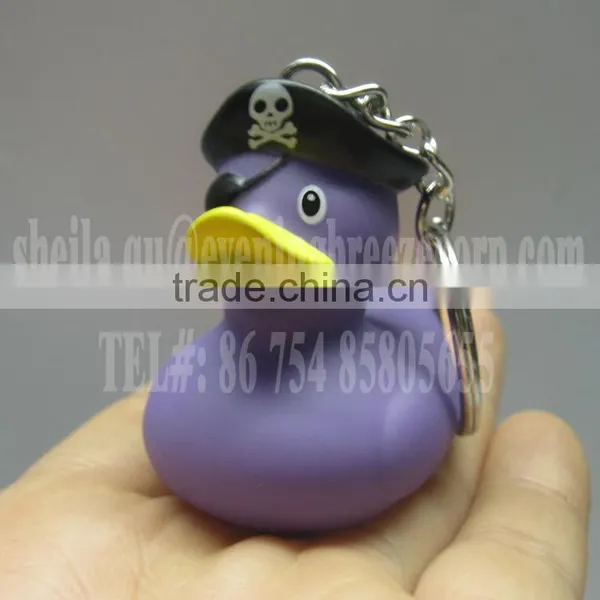 Wholesale Mini Purple Construction Worker Rubber Duck Keychain photo-3