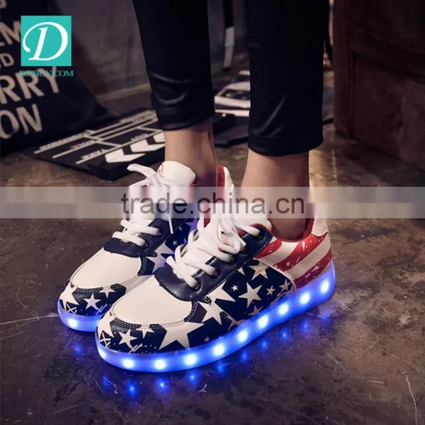Hot Selling Lace-up Casual Sneakers LED Shoes Women Shoes photo-2
