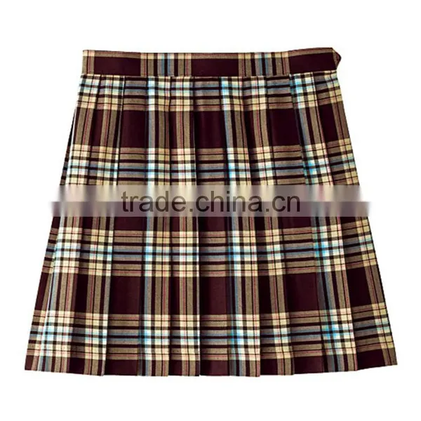 China Wholesales Skirts Short Plain Checked Girl School Uniform Skirt photo-2