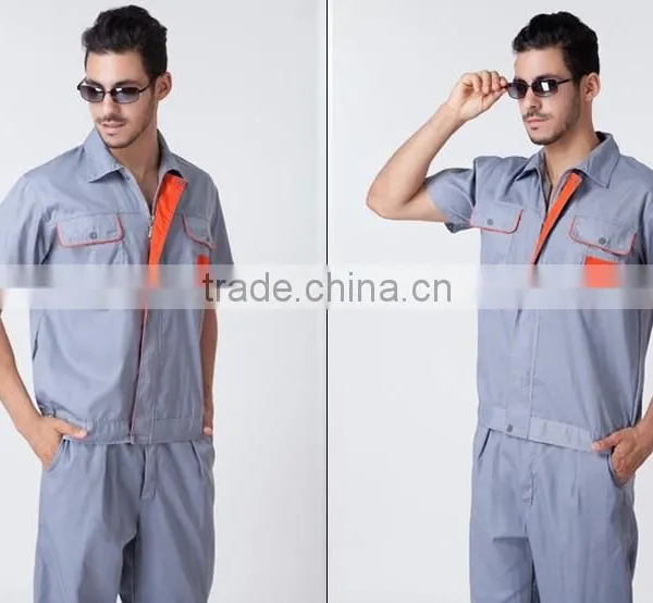 Unisex Polyester Cotton Summer Short Sleeve Work Uniform photo-3