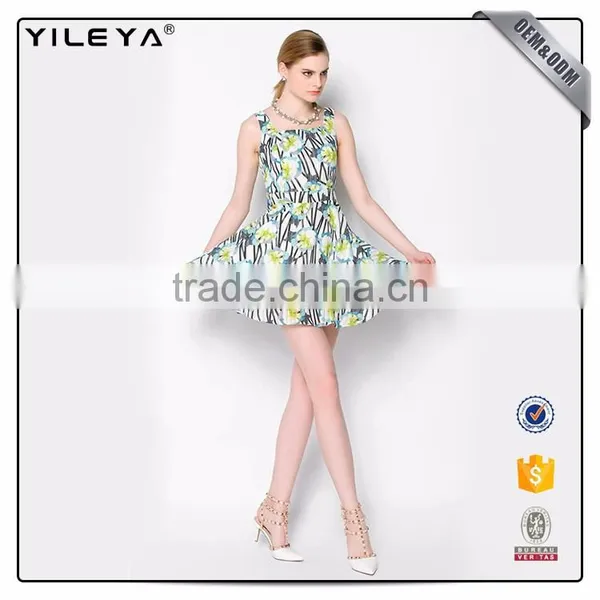 Cute Pattern Floral-Printing Advanced Apparel Dresses photo-5
