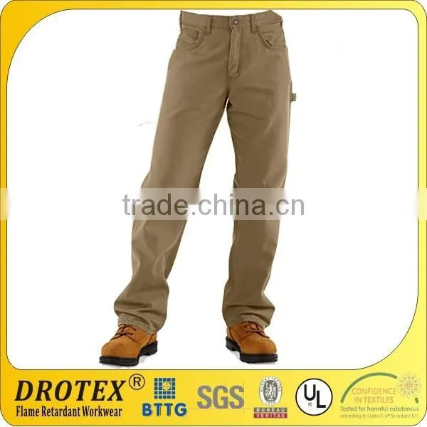 Flame Resistant FR Canvas Work Pant in Khaki Flame Resistant and Anti-Static Work Pants