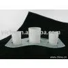 Glass Candle Holders With Glass Tray