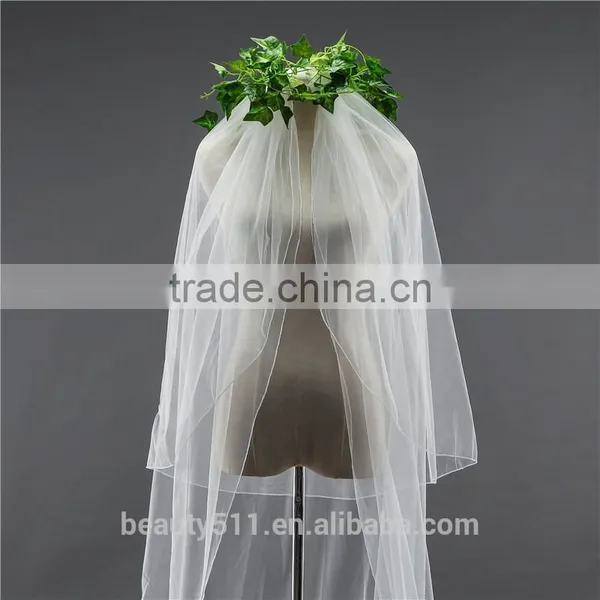 Wholesale Wholesale White Wedding Lace Long Tulle Bridal Veils 2017 HL07 photo-5