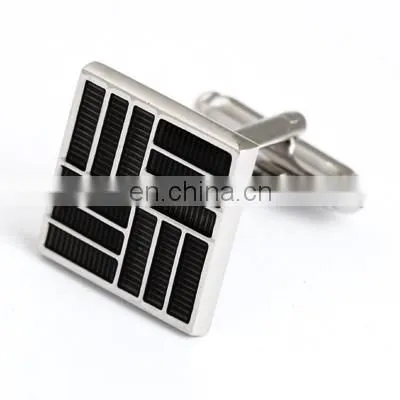 Simple Black Streak Shirt Men Cheap Cufflinks photo-5