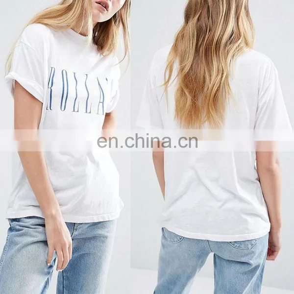 Latest Wholesale Custom Women Pima Cotton Plain no Brand T-shirt