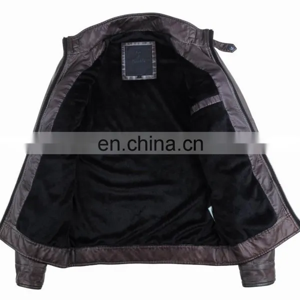 2015 Last Fashion Mens Hot Selling Handsome Spring Slim Leather Coat photo-2