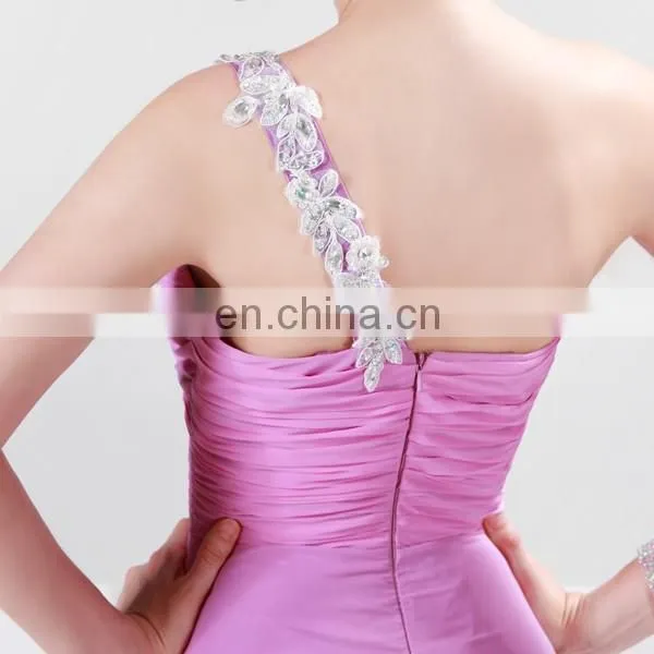 2015 Grace Karin Cheap Pink Long Evening Dresses One Shoulder Evening Gown CL4425 photo-6
