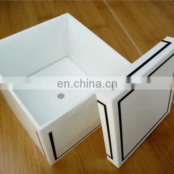 Manufacture White Custom Logo Acrylic Flower Display Box photo-3