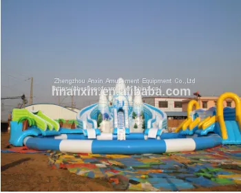 PVC Tarpaulin Material Inflatable Iceberg Park Water Park With Inlatable Pool and Inflatable Slip n Slide photo-5