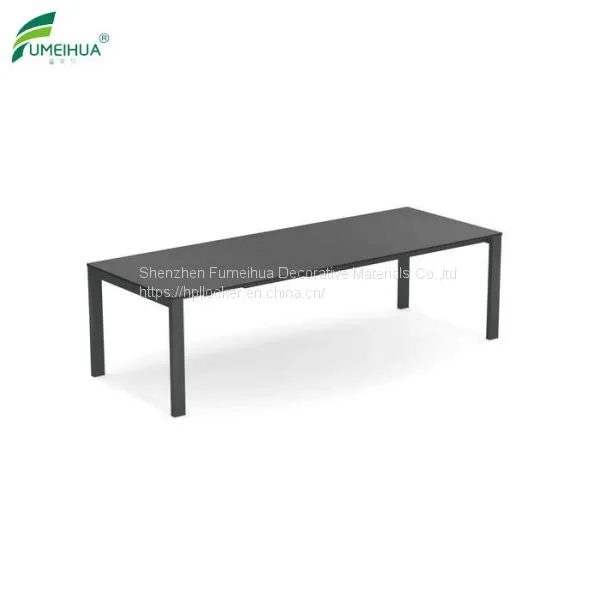 Wave Surface Outdoor HPL Compact Laminate Black Round Table Top photo-2