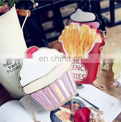 Casual Women's Bag 2018 New Food Series Hamburger Fries Popcorn One-shoulder Diagonal Chain Small Bag Trend photo-5