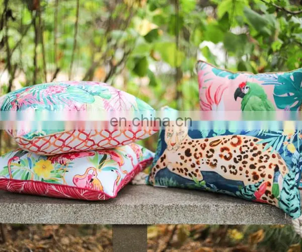 Decorative Double Sides Blue Floral Flowers Printed Outdoor Cushions for Garden photo-7