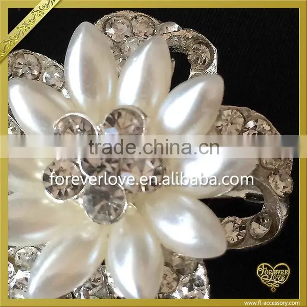 Fancy Acrylic Flower Brooch Bouquet Wedding Brooch for Women Dress FB-028 photo-4
