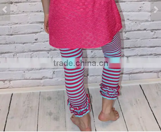 Brown Stripe Ruffle Knit Pants in Children Teen and Women Size,women Leggings Tight Pants photo-3