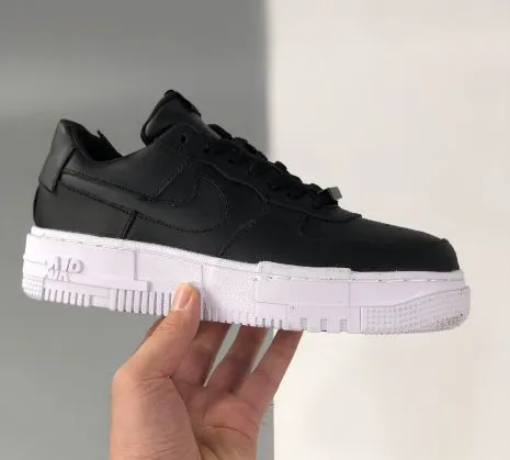 Nike Wmns Air Force 1 Pixel QS LowParticle Beige Shoes in Black/White
