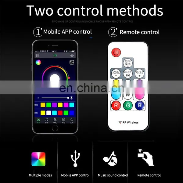 Car Ambient Light With Cigarette Lighter Rgb LED Flash Lamp Strip APP Or Remote Auto Decorative Door Streamer Atmosphere Lights photo-4