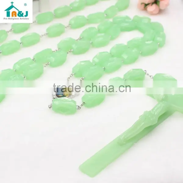 Big Cross Glow in the Dark Luminous Plastic Wall Rosary Quality Choice photo-2
