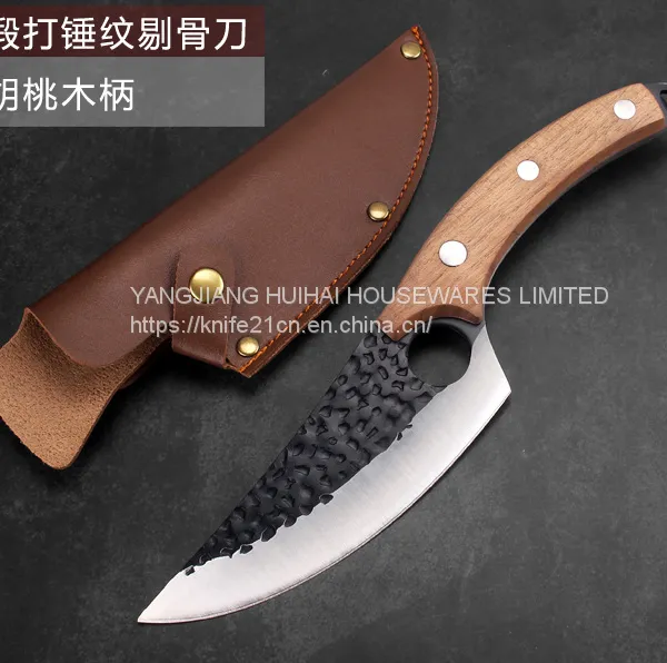 Butcher Knife Black Forged Boning Knives With Sheath Japanese Fillet Meat Cleaver Knives Full Tang Japan Knives Chef Knife for Kitchen, Camping, BBQ photo-3