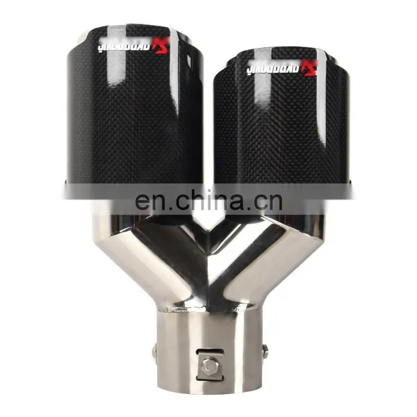 Car Exhaust Carbon Fiber Tail Throat Rear Diffuser With Tips For Audi A3 S3 A4 S4 A5 S5 A6 S6 A7 S7 A8 S8