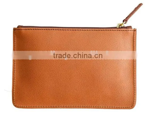Saffiano Leather Bag Genuine Leather Zip Pouch Clutch Bag Simple Clutch Bag Travel Leather Pouch for Women photo-5