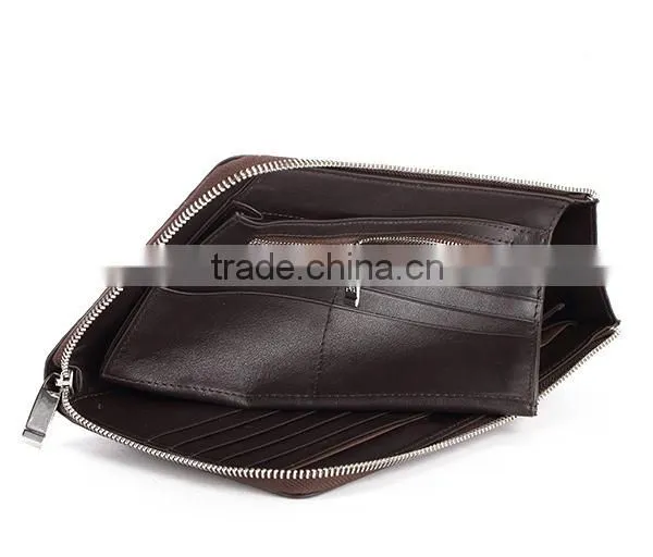 Vintage Style Crocodile and Soft Calf Leather Men Clutch Wristlet Wallet Handbag Wholesale photo-4